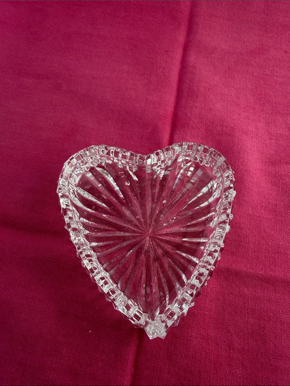 Waterford Crystal Heart Ring Jewelry Trinket Dish Vanity ~ Signed